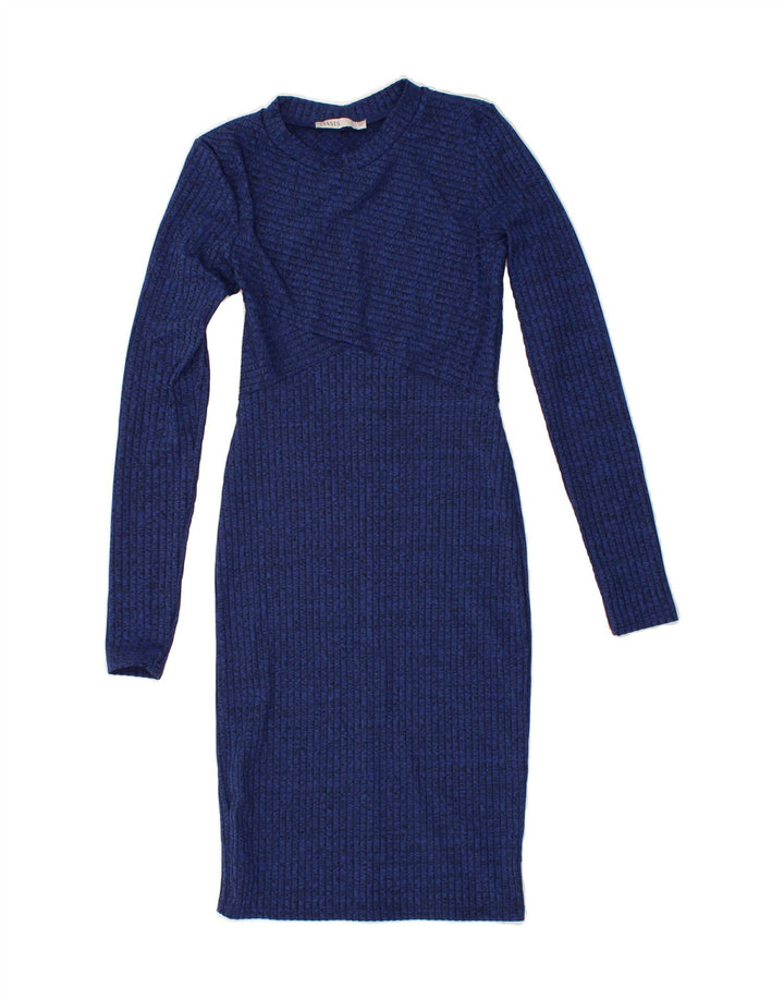 OASIS Womens Long Sleeve Sheath Dress UK 4 XS Navy Blue Polyester Vintage Oasis and Second-Hand Oasis from Messina Hembry 