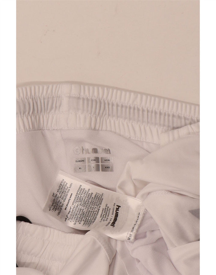 Pantaloncini sportivi grafici da uomo Hummel grandi in poliestere bianco
