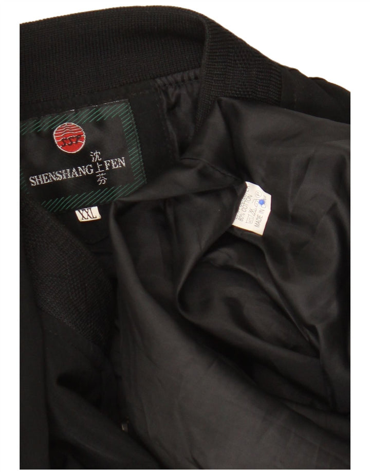 Giubbotto bomber da uomo vintage UK 44 2XL poliestere nero