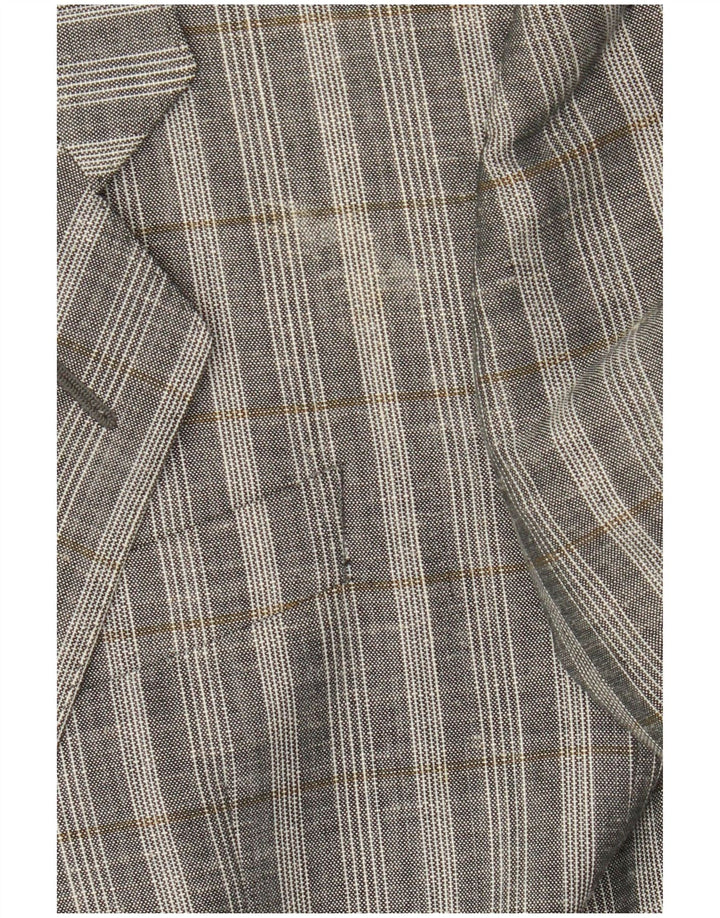 Camicia in denim a 2 bottoni da uomo Facis UK 38 a quadri grigio medio