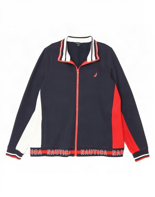 Giacca da ginnastica da donna con grafica Nautica UK 18 XL Blu navy Colourblock