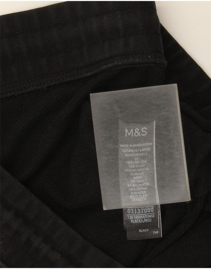 Pantaloni da tuta da uomo Marks & Spencer Joggers grandi in cotone nero