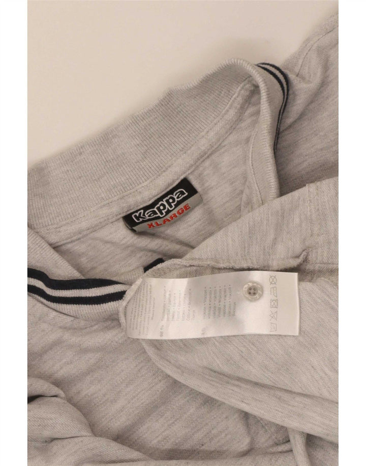 Polo Kappa Uomo XL Cotone Rigato Grigio