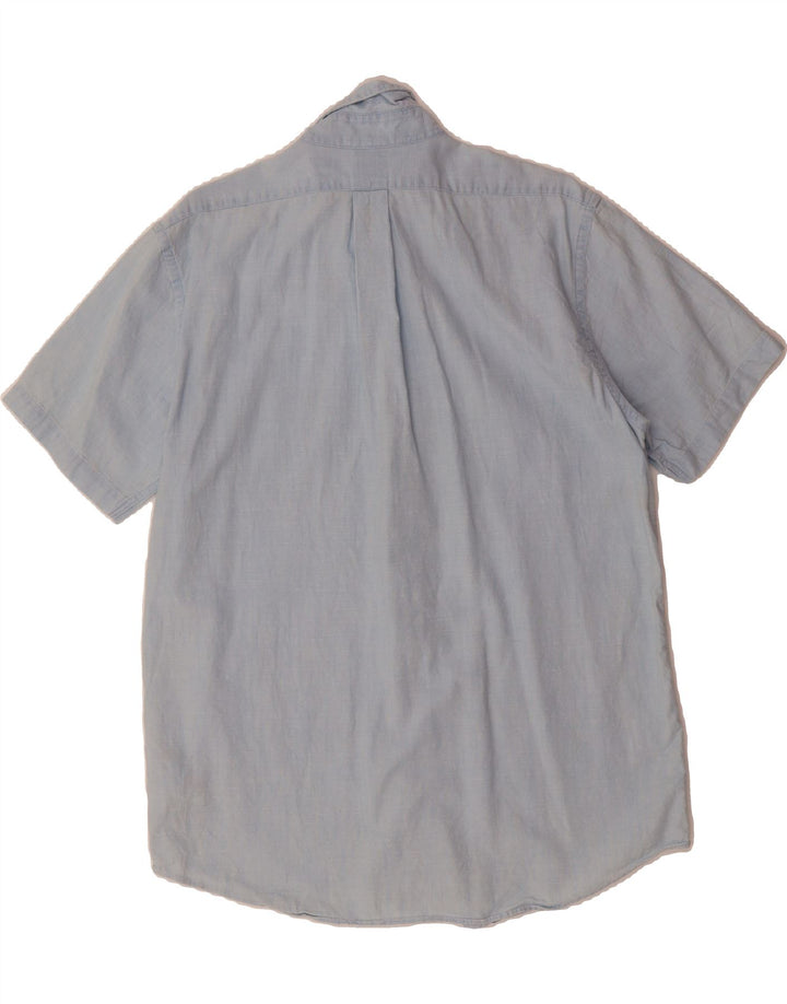 BROOKS BROTHERS Mens Regular Fit Short Sleeve Shirt Medium Blue Cotton Vintage Brooks Brothers and Second-Hand Brooks Brothers from Messina Hembry 