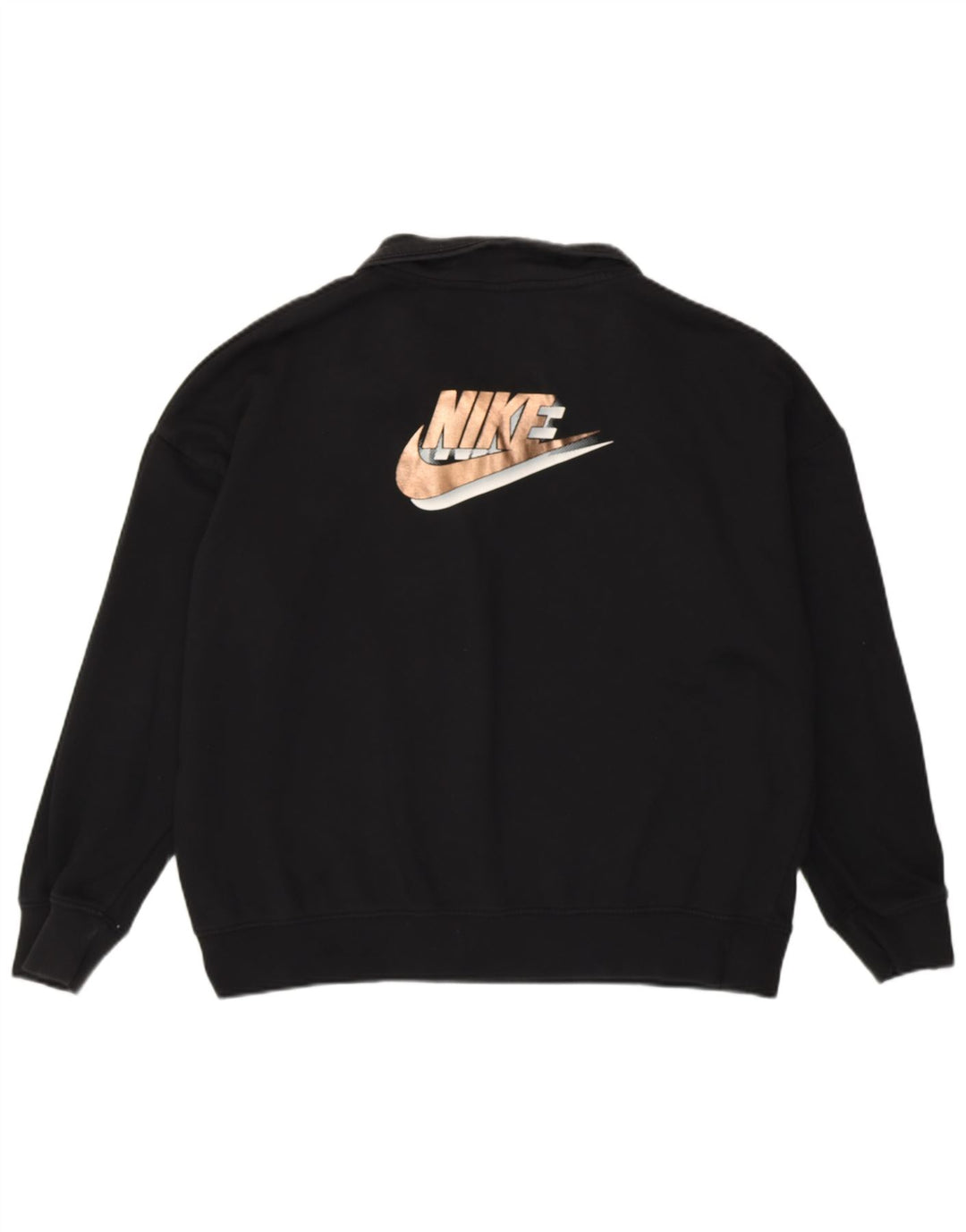 Felpa con grafica oversize NIKE da donna UK 14 media nera
