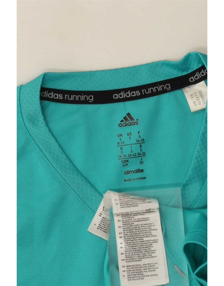 T-shirt Adidas Climalite da donna Top UK 8/10 Small Turchese Poliestere