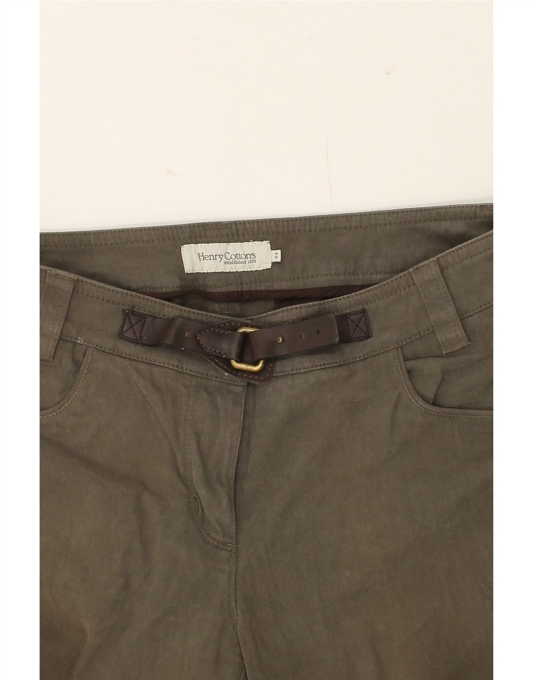 HENRY COTTONS Womens Slim Jeans IT 44 Medium W28 L29 Khaki Cotton Vintage Henry Cottons and Second-Hand Henry Cottons from Messina Hembry 