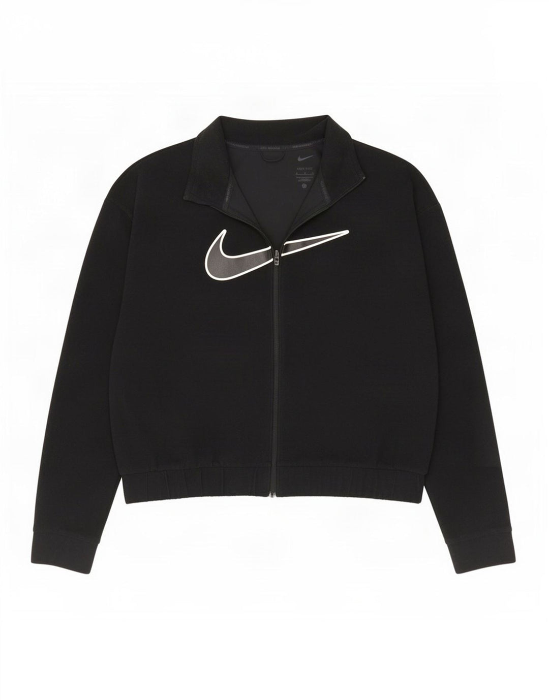 Giacca in pile grafica Nike Dri Fit da donna UK 14 poliestere nero medio