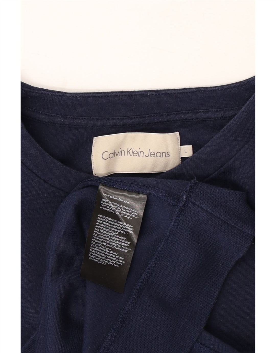 CALVIN KLEIN JEANS Felpa da uomo Maglione Large Blu Navy Cotone