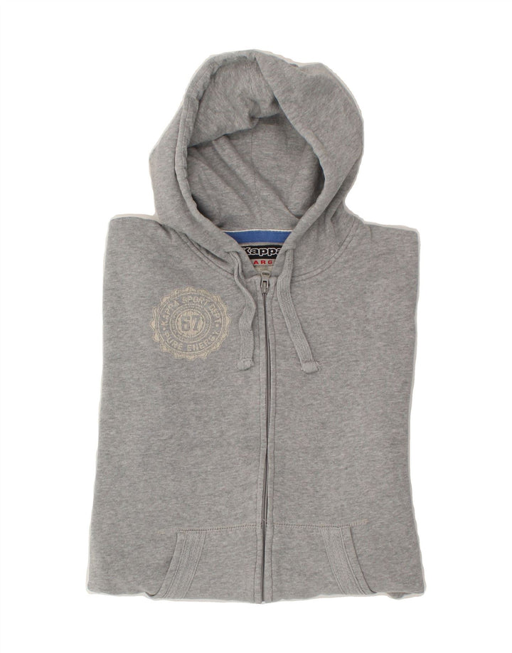 KAPPA Womens Zip Hoodie Sweater UK 16 Large Grey Vintage Kappa and Second-Hand Kappa from Messina Hembry 