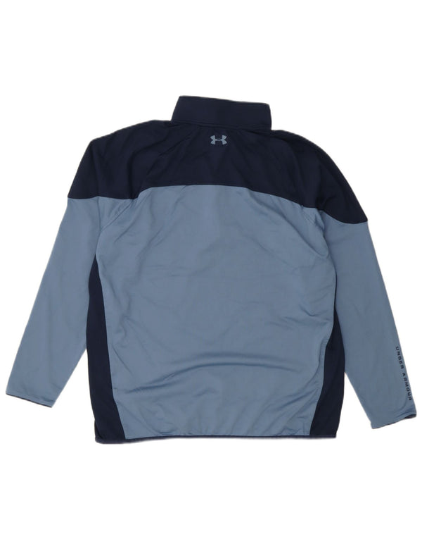 Under Armour Uomo Cold Gear Pullover Tuta da ginnastica Top Large Blu Colourblock