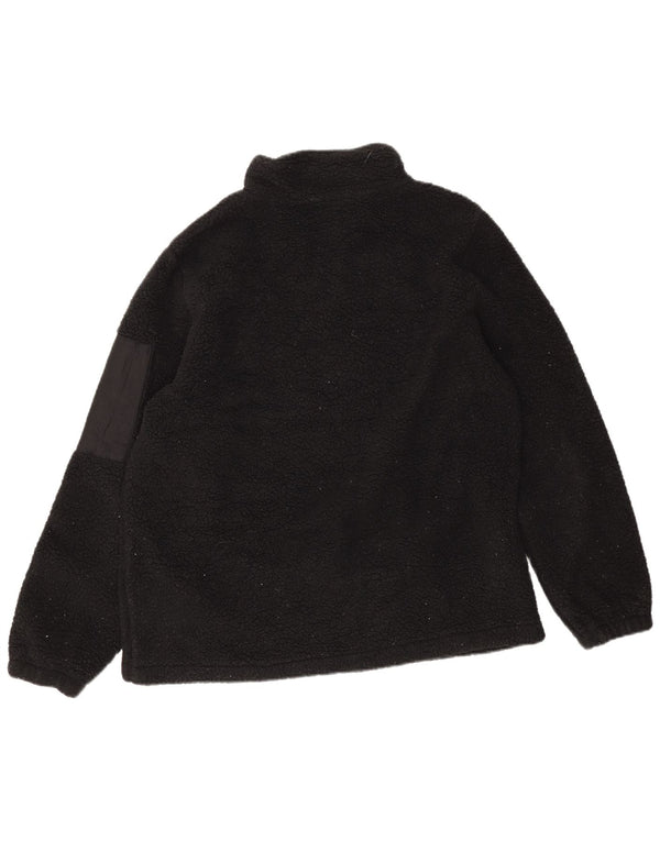 Maglione in pile da donna Fila con collo con zip UK 14 poliestere nero medio