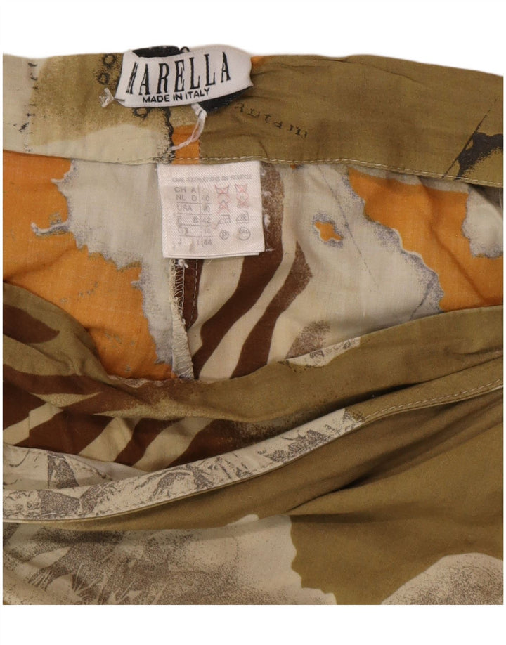 Gonna a portafoglio da donna Marella UK 14 Media W26 Cotone patchwork kaki