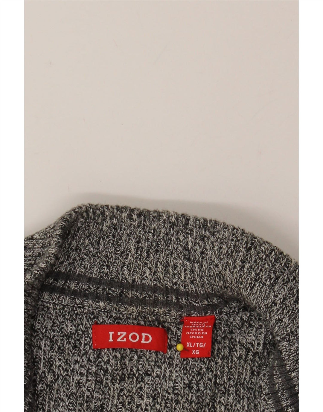 IZOD Mens Zip Neck Jumper Sweater XL Grey Flecked Cotton Vintage Izod and Second-Hand Izod from Messina Hembry 
