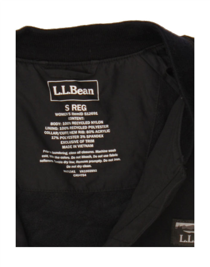 L.L.BEAN Womens Bomber Jacket UK 10 Small Black Acrylic Vintage L.L.Bean and Second-Hand L.L.Bean from Messina Hembry 