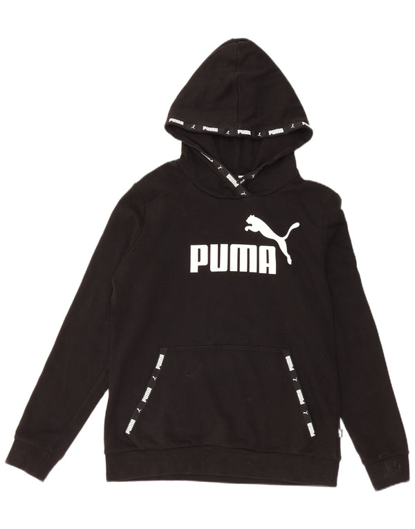 Felpa con cappuccio grafica ampia da donna Puma UK 10 piccola in cotone nero