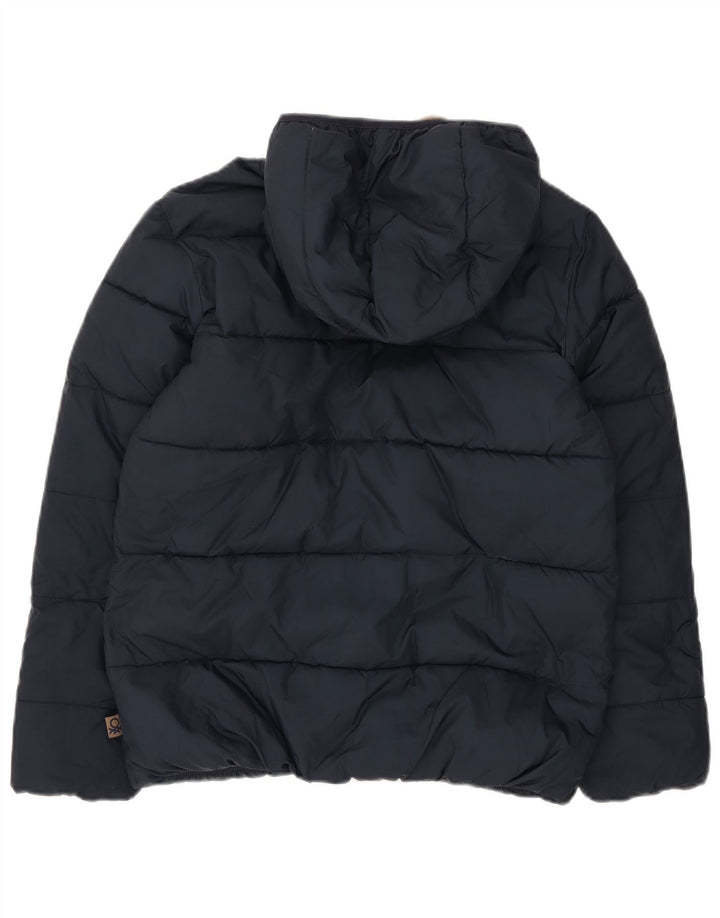 Giacca imbottita con cappuccio da donna Benetton UK 20 2XL poliestere blu navy