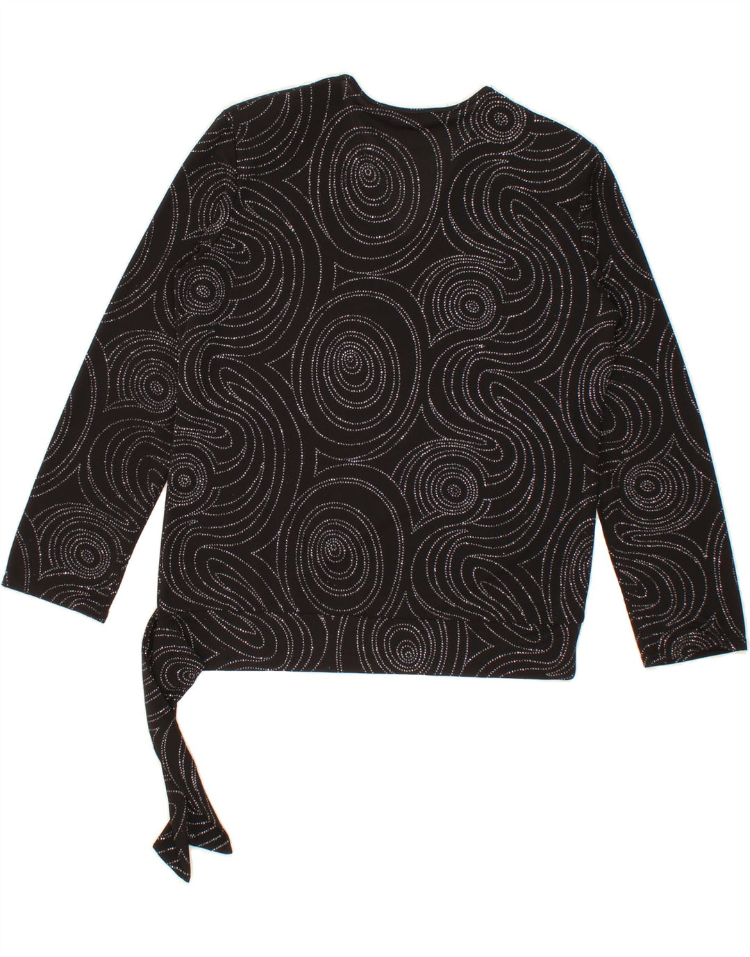 VINTAGE Womens Blouse Top UK 16 Large Black Geometric Polyester Vintage Vintage and Second-Hand Vintage from Messina Hembry 