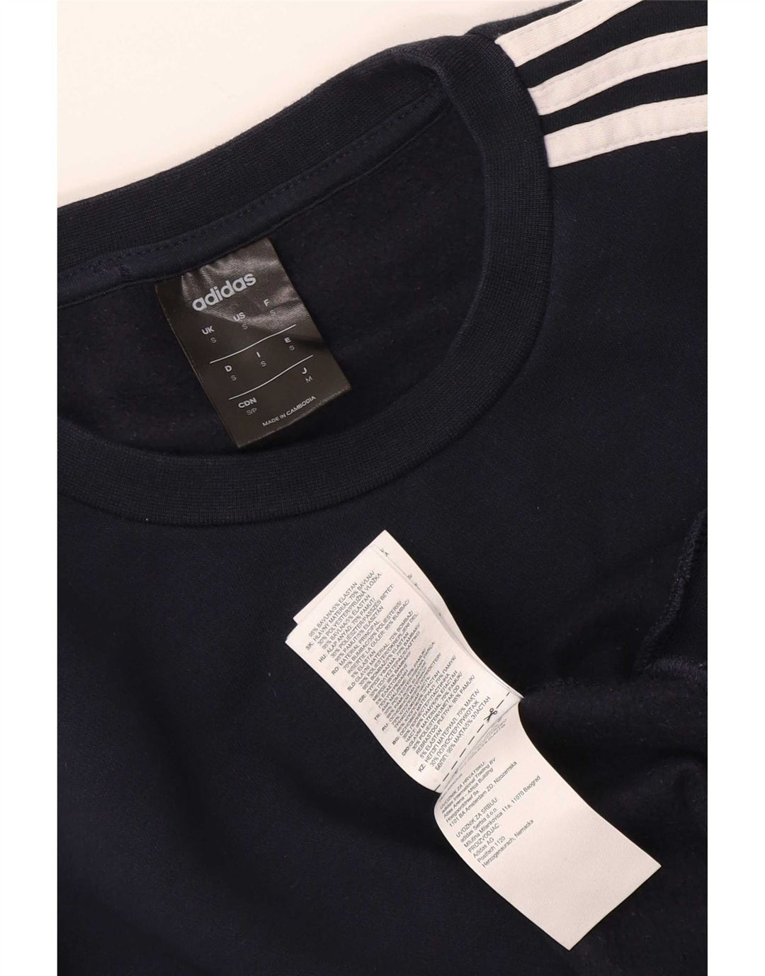 Felpa Adidas da uomo maglione piccolo blu navy in cotone