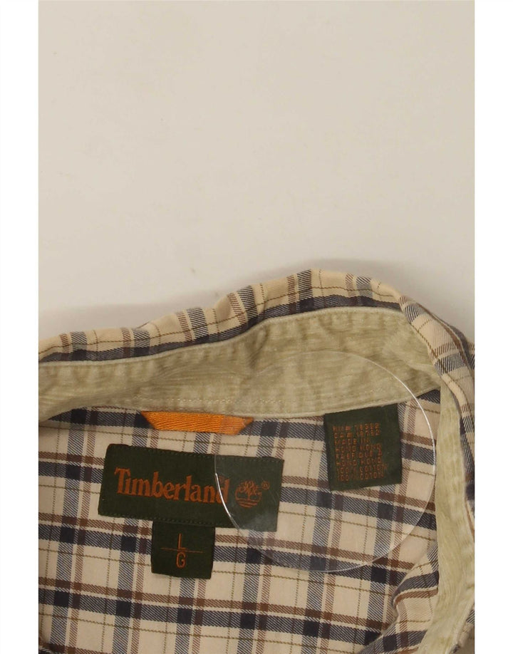 Camicia da uomo Timberland in cotone a quadri beige grande