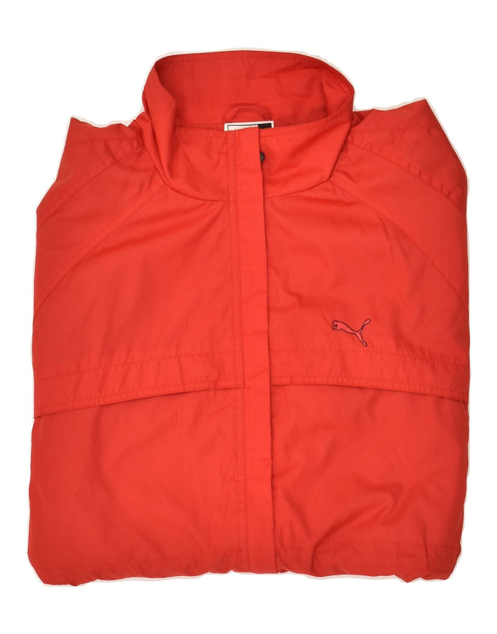 PUMA Womens Rain Jacket UK 16 Large Red Polyester | Vintage Puma | Thrift | Second-Hand Puma | Used Clothing | Messina Hembry 
