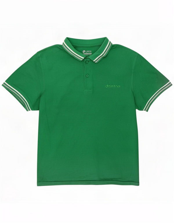 Lotto Mens Life's Polo Shirt Medium Green Striped