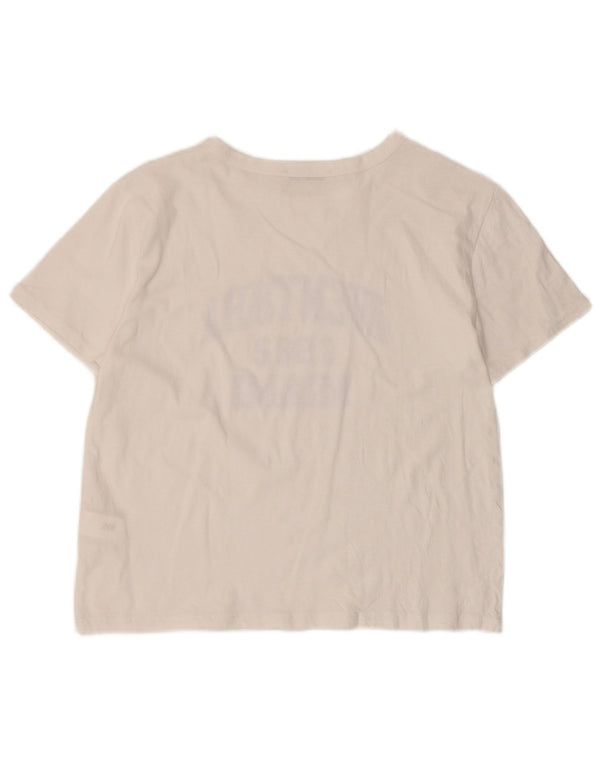 T-shirt grafica da donna Zara Top UK 14 grande cotone bianco