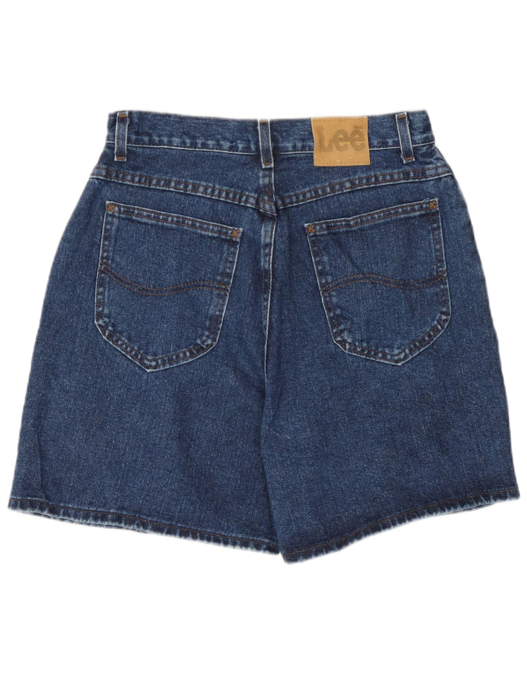 Pantaloncini di jeans a vita alta da donna Lee W28 Blu medio