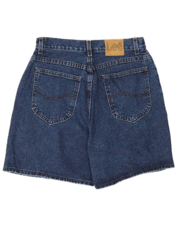 Pantaloncini di jeans a vita alta da donna Lee W28 Blu medio