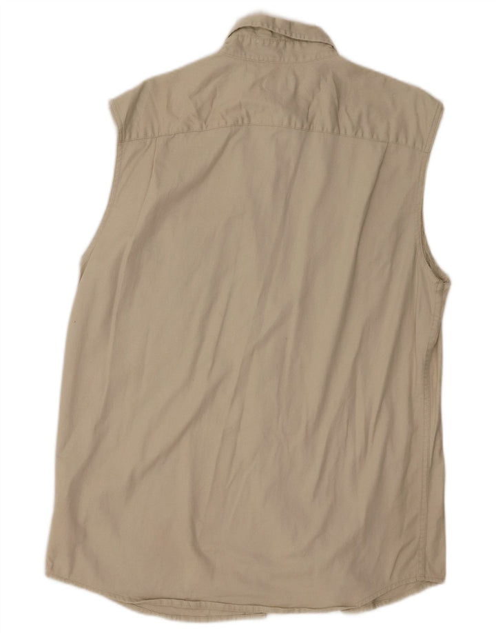 Camicia senza maniche da uomo Wrangler in cotone beige medio