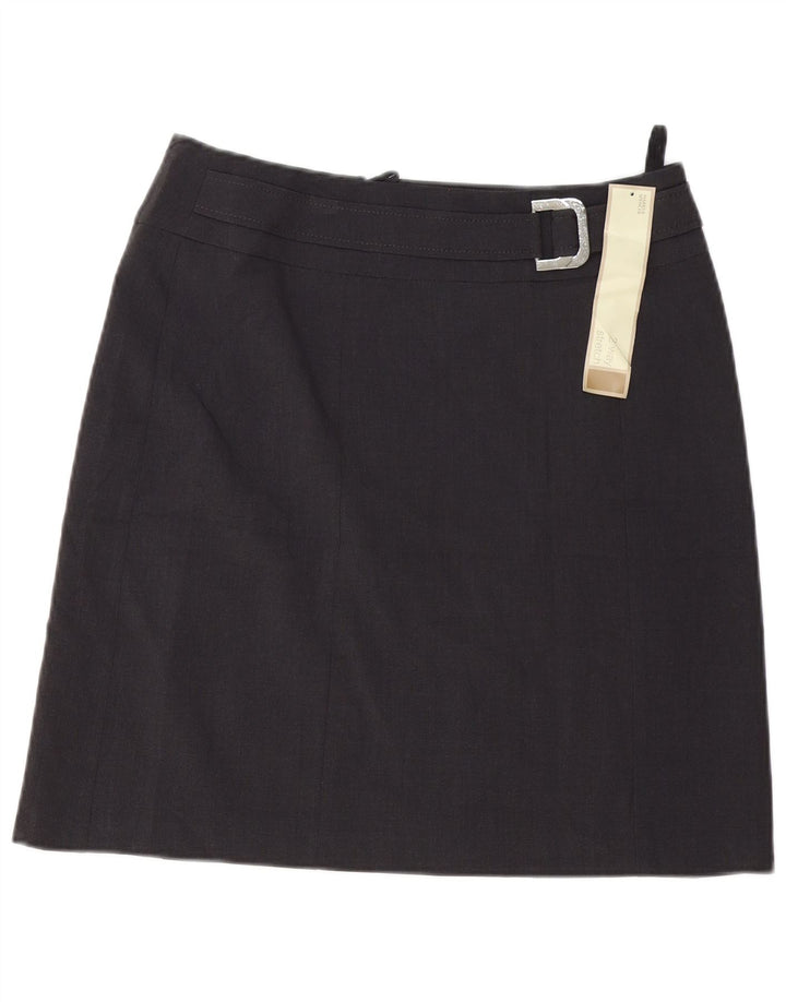 Gonna a trapezio da donna Marks & Spencer UK 12 media W32 poliestere grigio