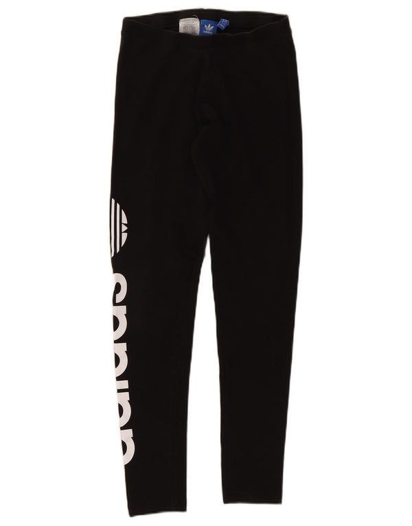 Leggings grafici da donna Adidas UK 10 piccolo cotone nero