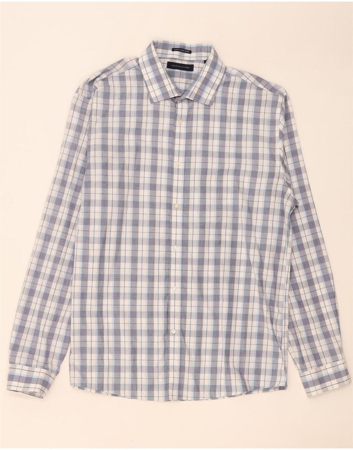 Camicia da uomo Tommy Hilfiger taglia 16 1/2 grande quadri blu