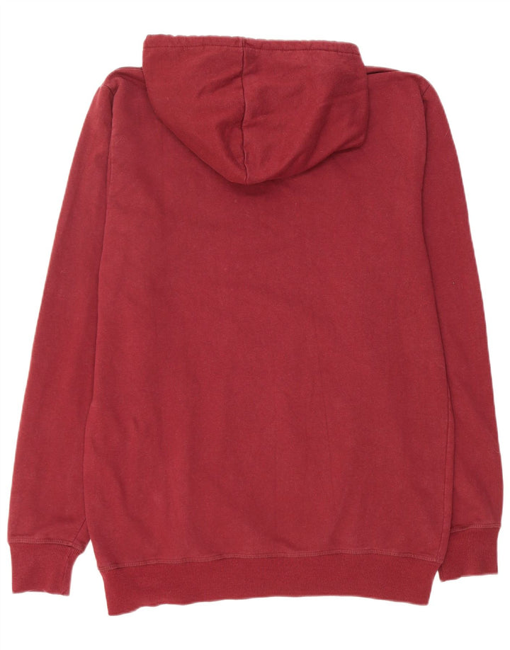 VOLCOM Mens Hoodie Jumper Large Burgundy Cotton