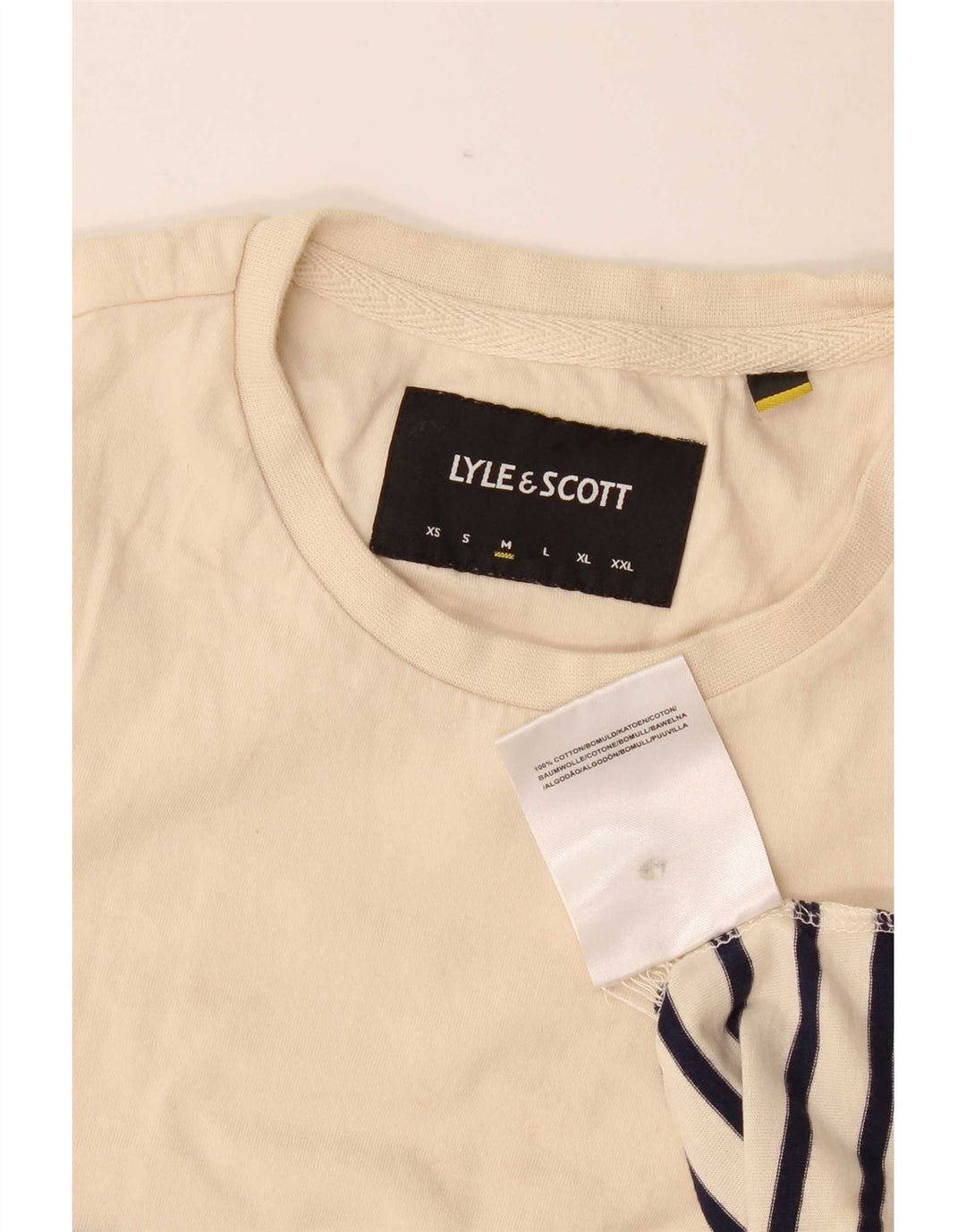 T-shirt da uomo Lyle & Scott Top in cotone a righe beige medio
