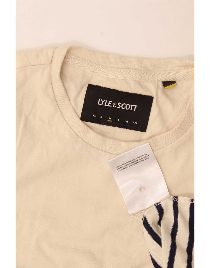 T-shirt da uomo Lyle & Scott Top in cotone a righe beige medio