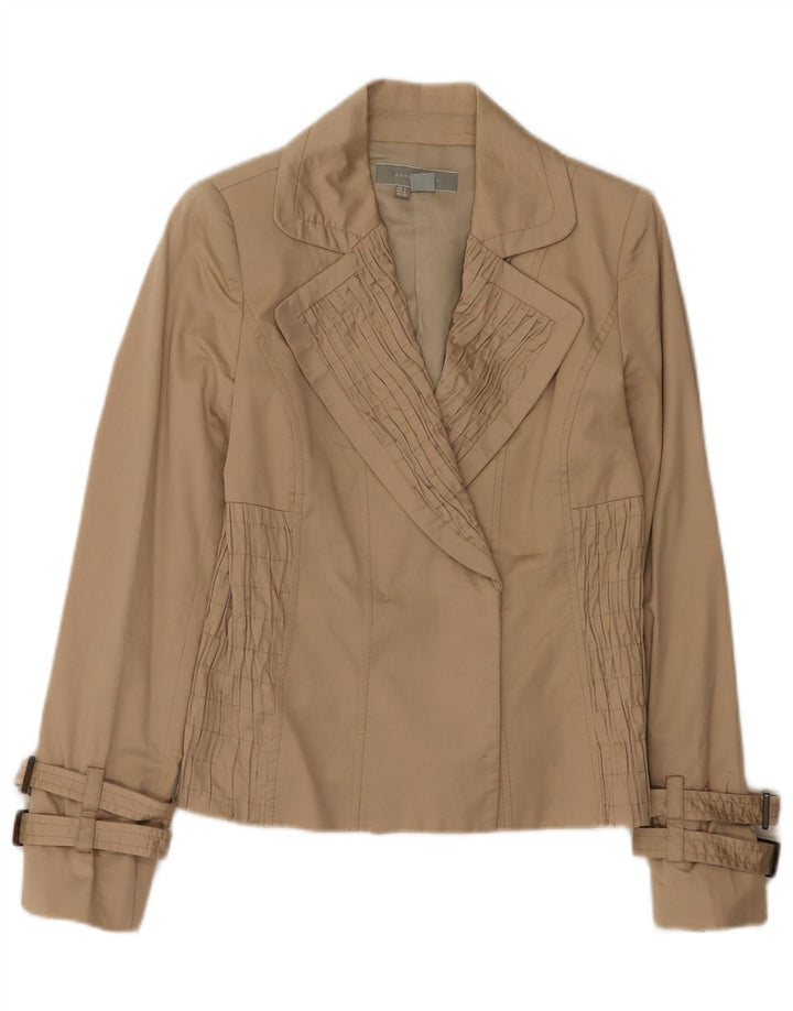 Giacca blazer aperta da donna Zara UK 8 piccola in cotone beige