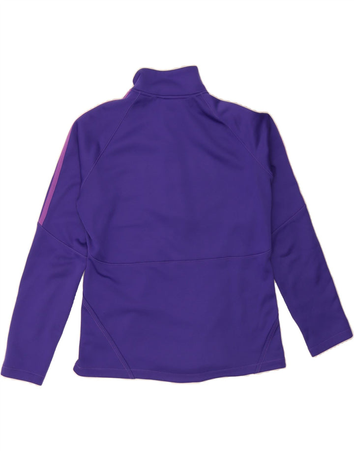 ADIDAS Womens Zip Neck Pullover Tracksuit Top UK 12/14 Medium Purple Vintage Adidas and Second-Hand Adidas from Messina Hembry 