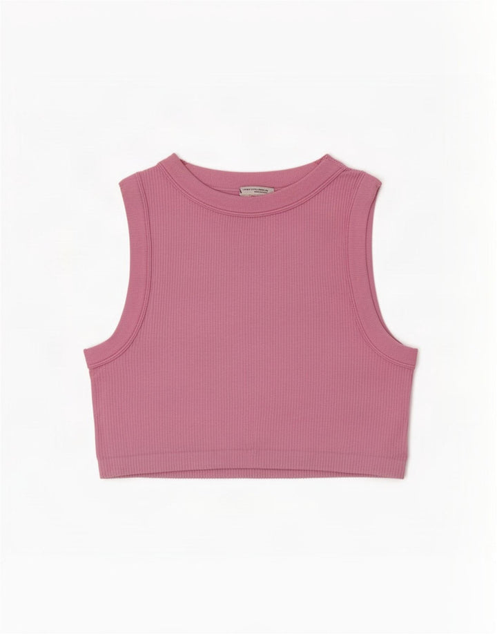 Canotta corta da donna Zara UK 12 Rosa medio