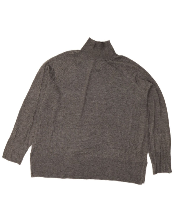 Maglione maglione oversize con collo dolcevita da donna Zara UK 14 Grigio medio