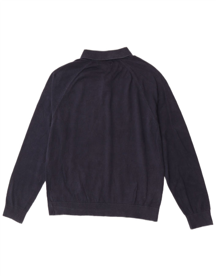 Maglione da uomo Marks & Spencer con collo alto in cotone blu navy medio