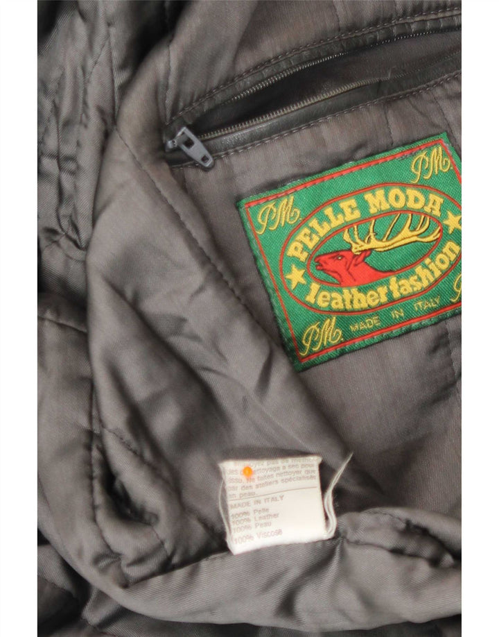 Giacca in pelle vintage da uomo UK 42 XL nera