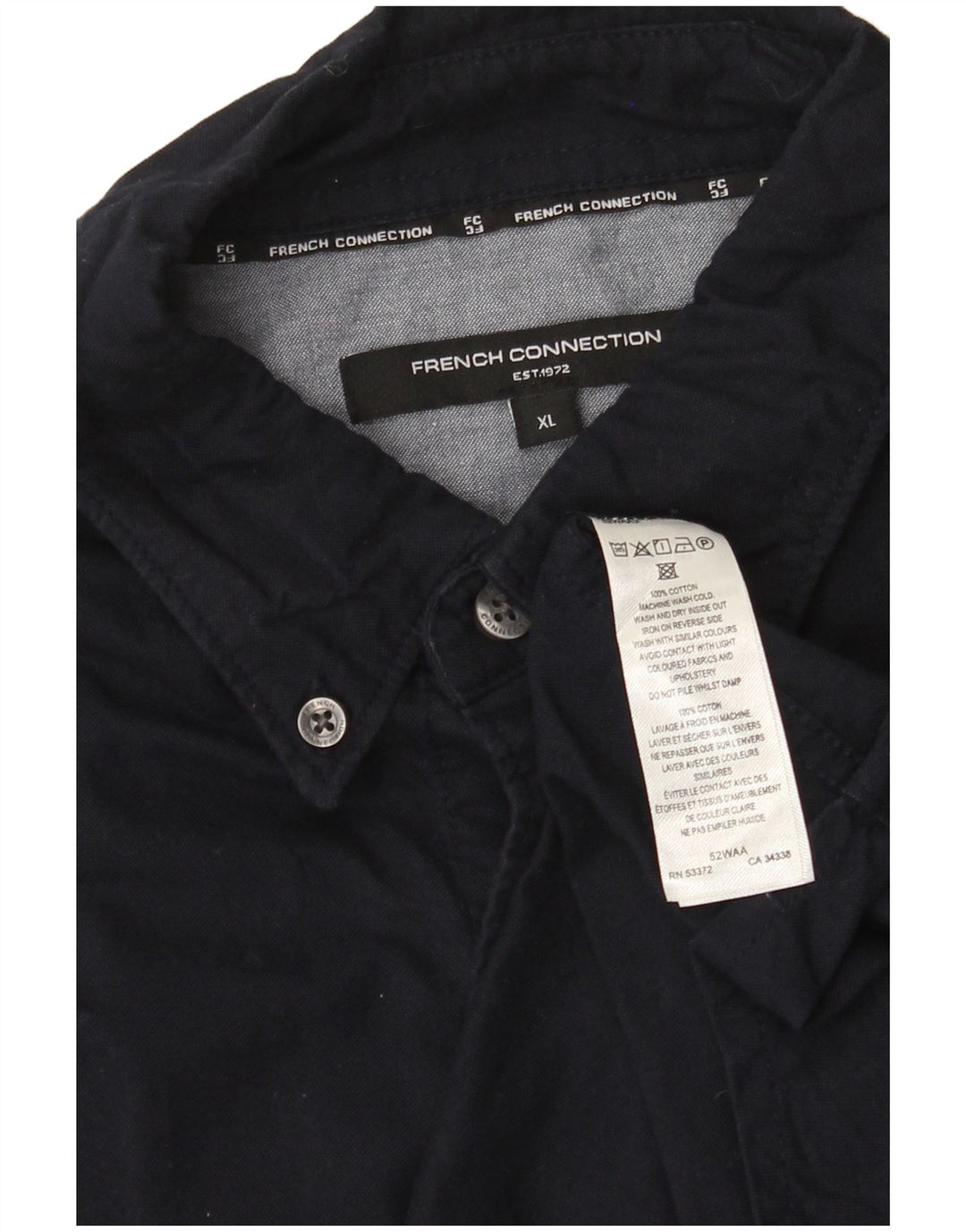 Camicia da uomo French Connection XL in cotone blu navy
