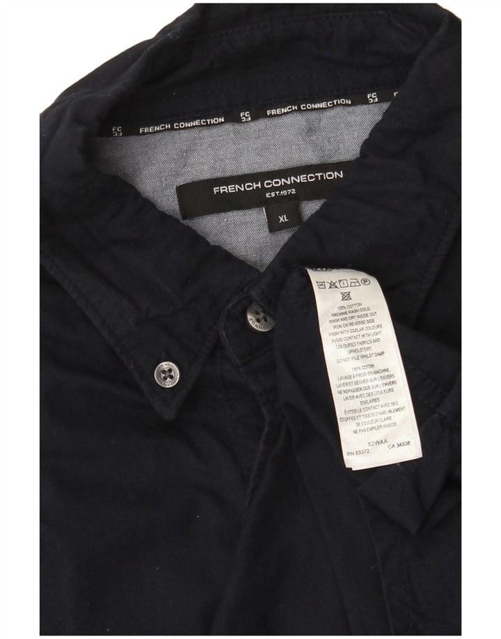 Camicia da uomo French Connection XL in cotone blu navy