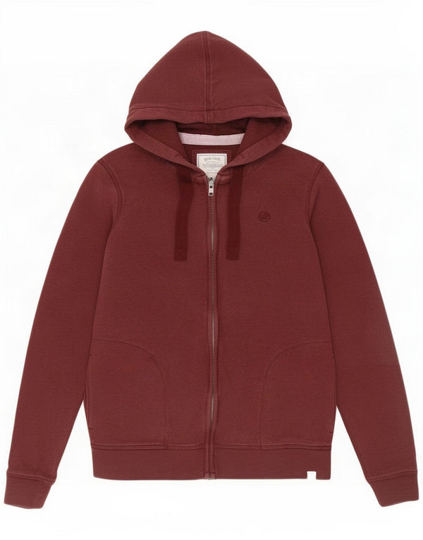 Maglione con cappuccio e zip da donna Fat Face UK 10 Piccolo cotone bordeaux