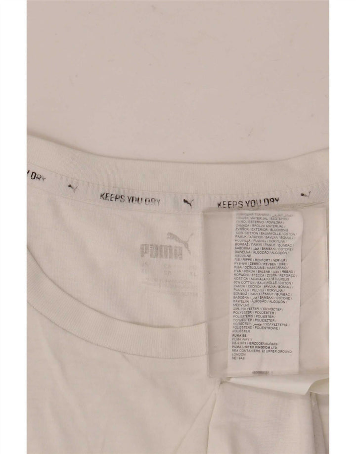 T-shirt grafica da uomo Puma Top XL in cotone bianco