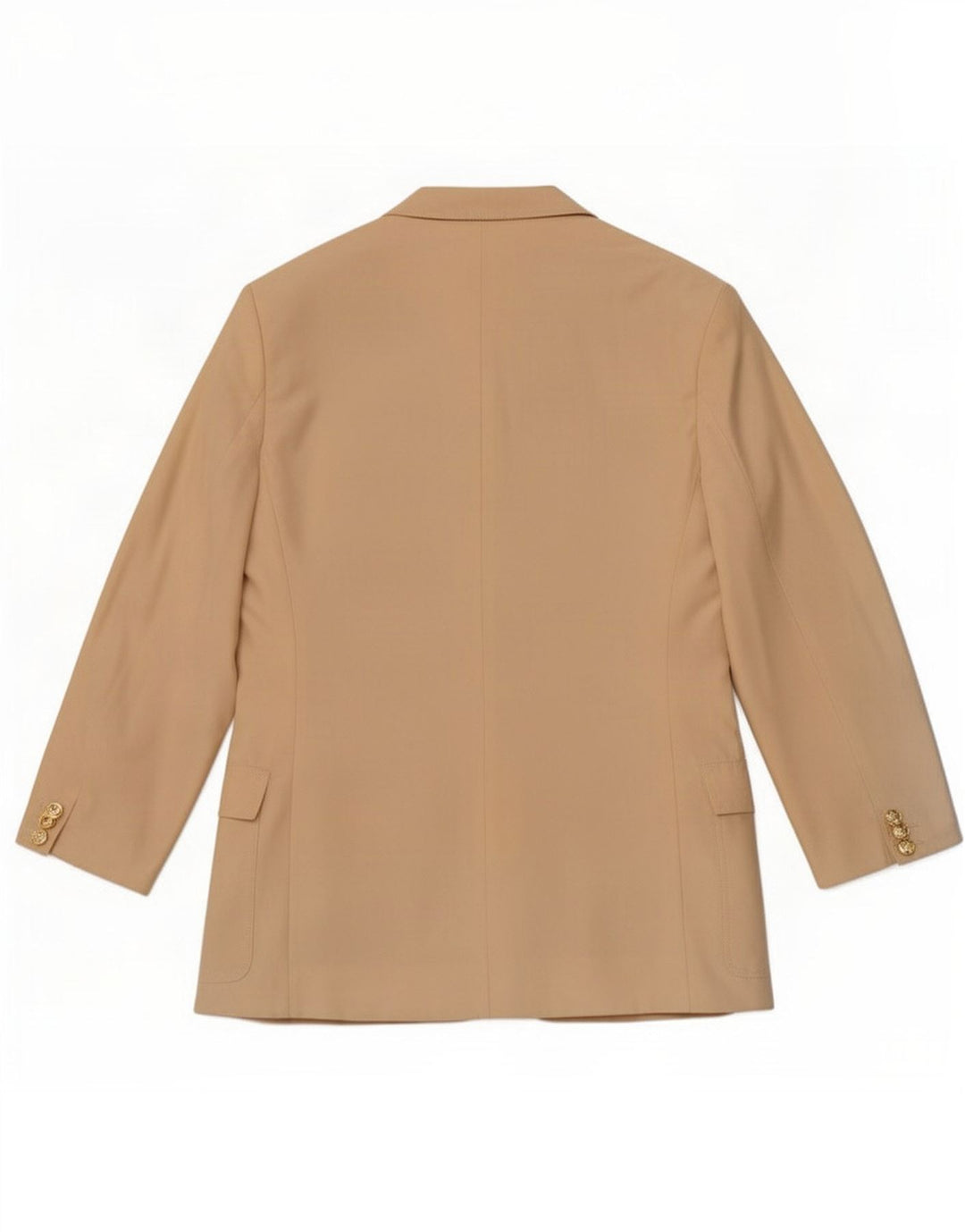 Giacca blazer a 2 bottoni da donna Max Mara UK 12 Seta beige medio