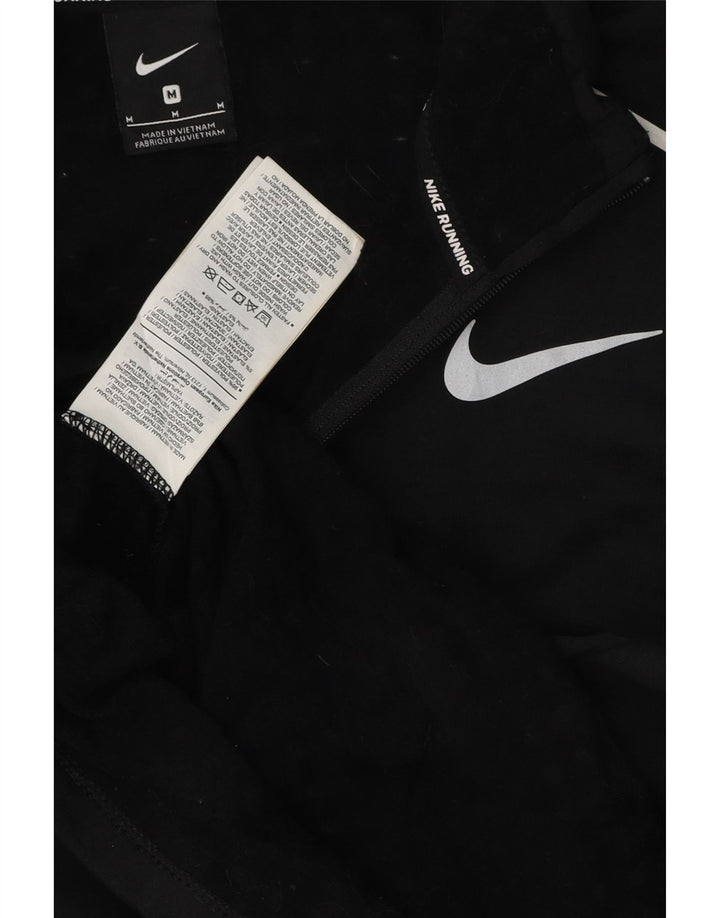 NIKE Top da tuta pullover con zip e collo da uomo, poliestere nero medio