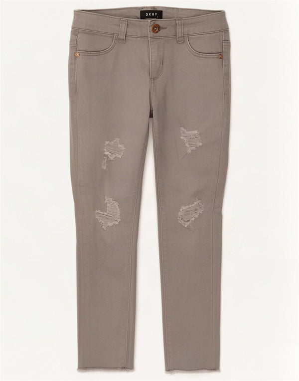 Dkny Jeans skinny effetto consumato per ragazze 7-8 anni W24 L20 Cotone grigio