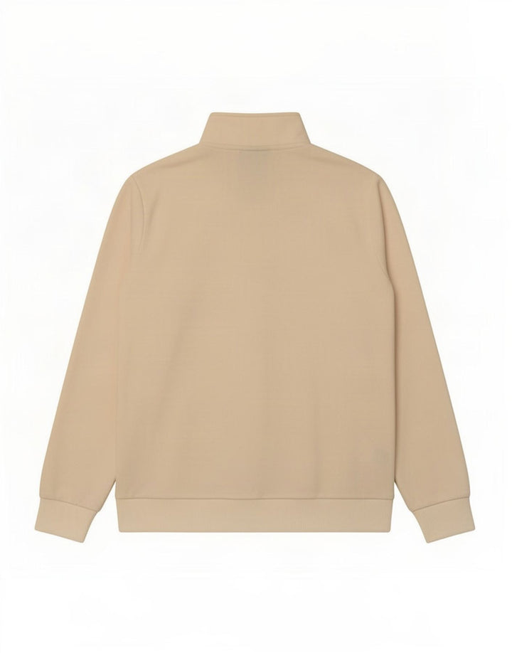 Maglione in pile da uomo Nautica con grafica con zip e collo in poliestere beige medio